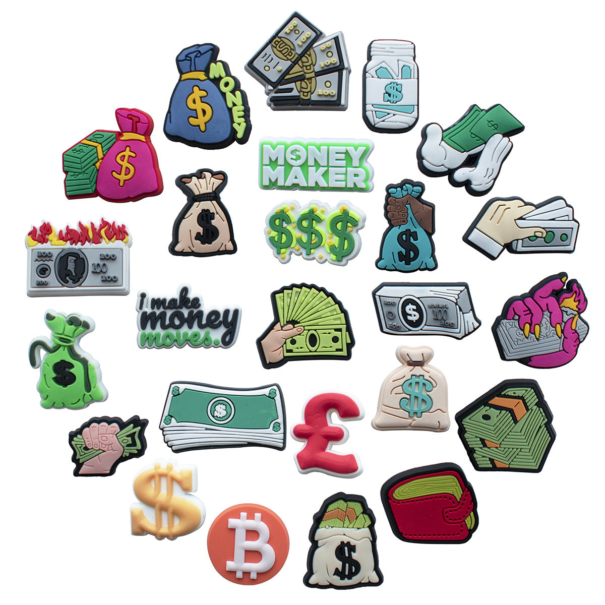 Money series bit coin USD crocs sticker/charm/jibbitz/gibit