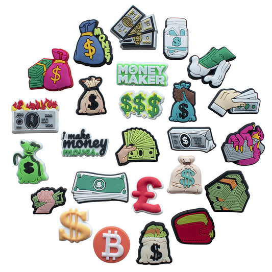 Money series bit coin USD crocs sticker/charm/jibbitz/gibit