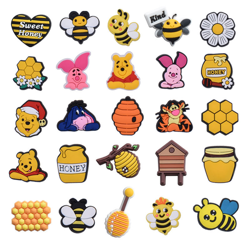 Winnie the pooh cartoon crocs sticker/charm/jibbitz/gibit