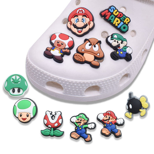 Super Mario cartoon crocs sticker/charm/jibbitz/gibit