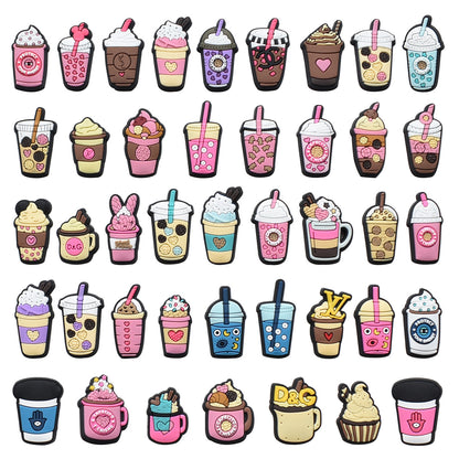 Milktea/drinks/icecream/bubbletea crocs sticker/charm/jibbitz/gibit