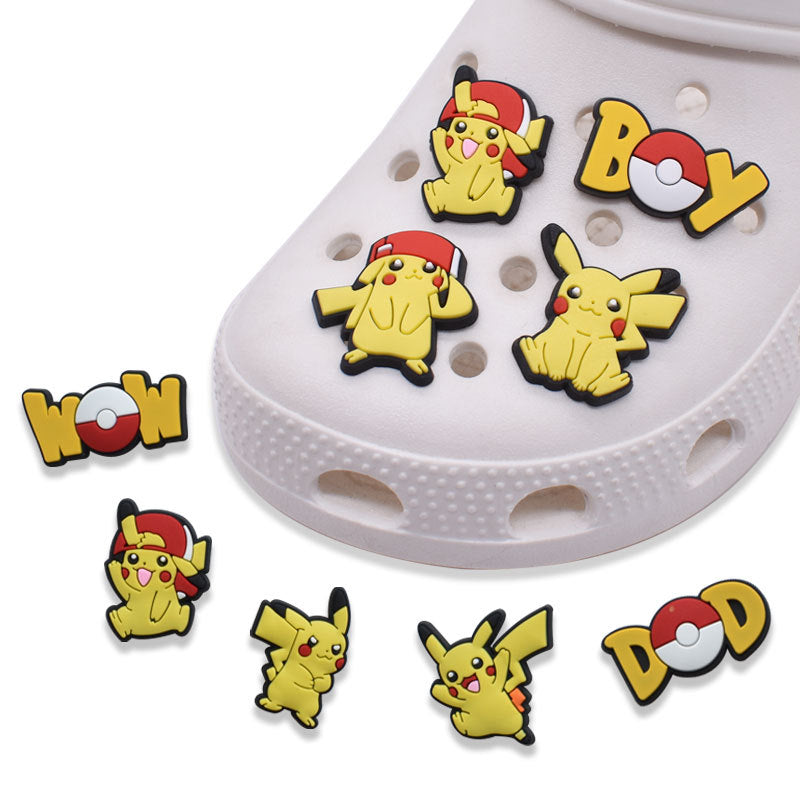 pikachu cartoon crocs sticker/charm/jibbitz/gibit