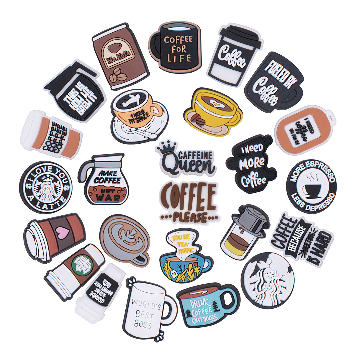 Coffee and Cups crocs sticker/charm/jibbitz/gibit