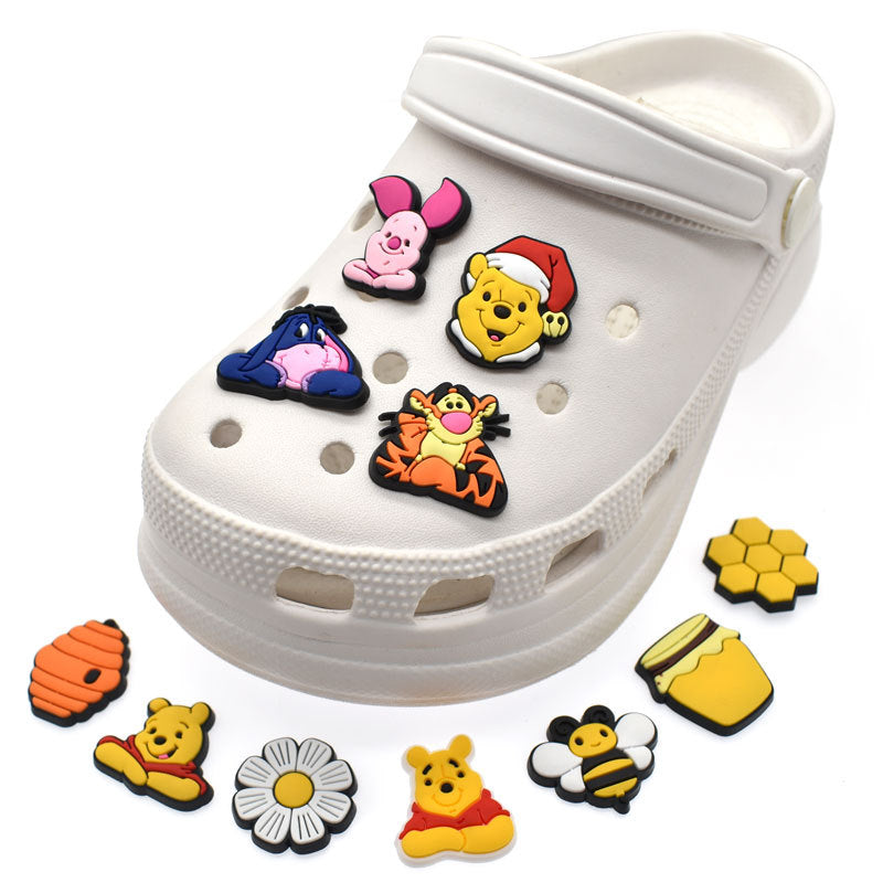 Winnie the pooh cartoon crocs sticker/charm/jibbitz/gibit