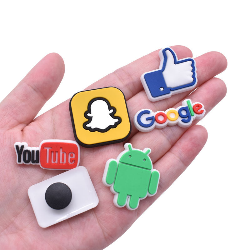 Social platfrom media crocs sticker/charm/jibbitz/gibit