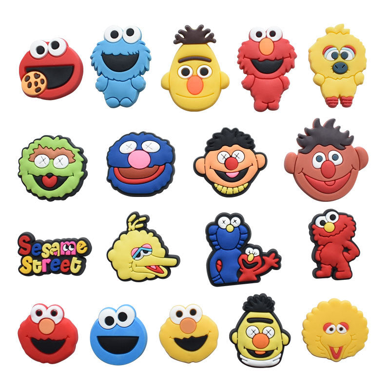 Sesame street cartoon crocs sticker/charm/jibbitz/gibit 2