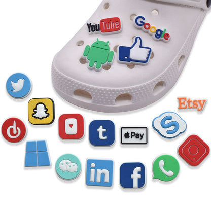 Social platfrom media crocs sticker/charm/jibbitz/gibit